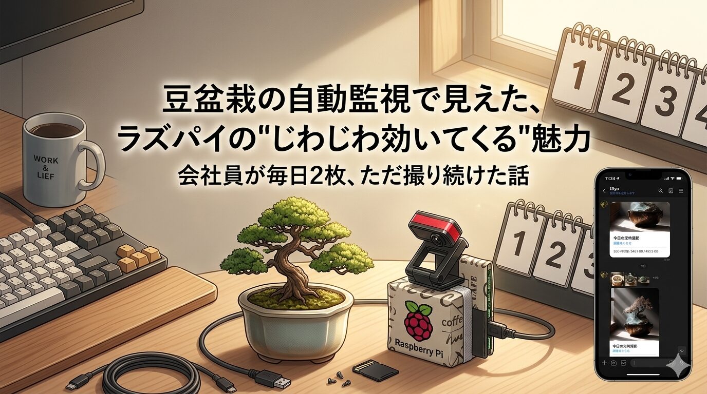 豆盆栽の自動監視で見えた、ラズパイの”じわじわ効いてくる”魅力｜会社員が毎日2枚、ただ撮り続けた話