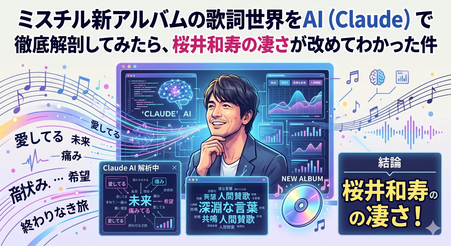 ミスチル新アルバム【産声】の歌詞世界をAI（Claude）で徹底解剖してみたら、桜井和寿の凄さが改めてわかった件
